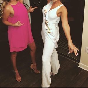 White sequin jumpsuit